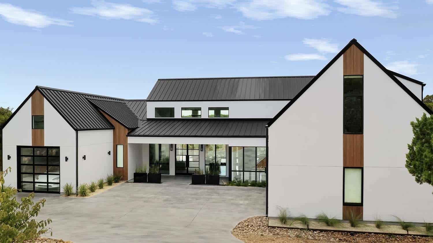 Scandinavian Farmhouse wood accents Modern Scandinavian Farmhouse Exterior.