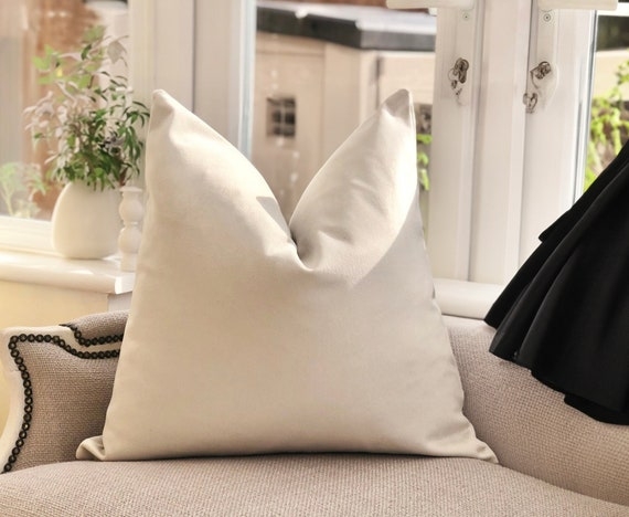 Scatter Cushion Velvet Like Karate Chop Style Cream