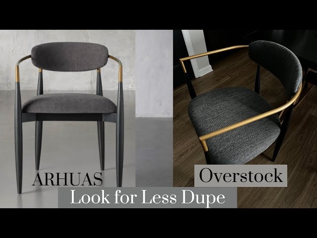 Sculptural Dining Chair with Gold Wraparound Arms