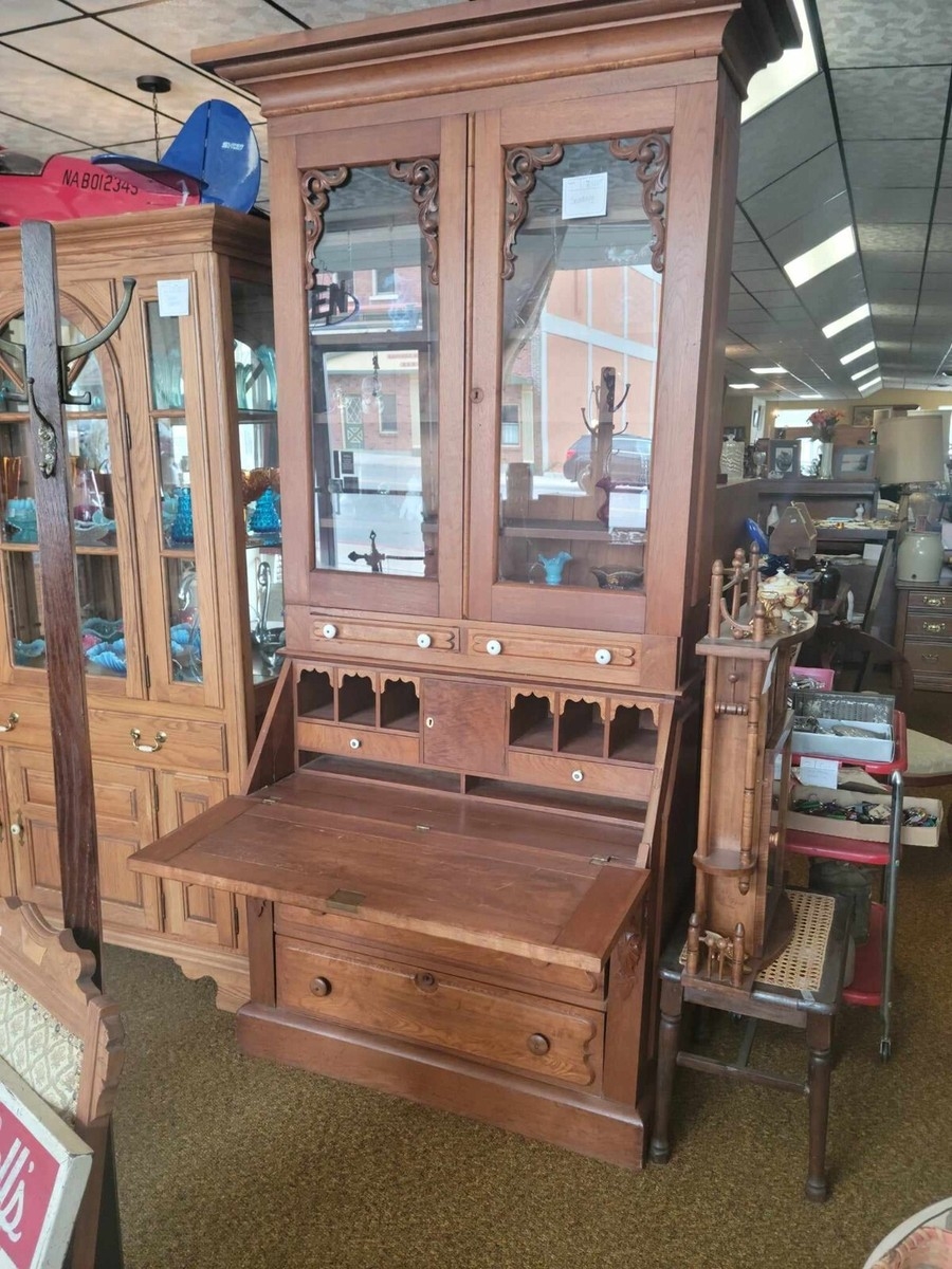 Secretary Desk: Walnut Victorian Pigeonhole Desk Organizer
