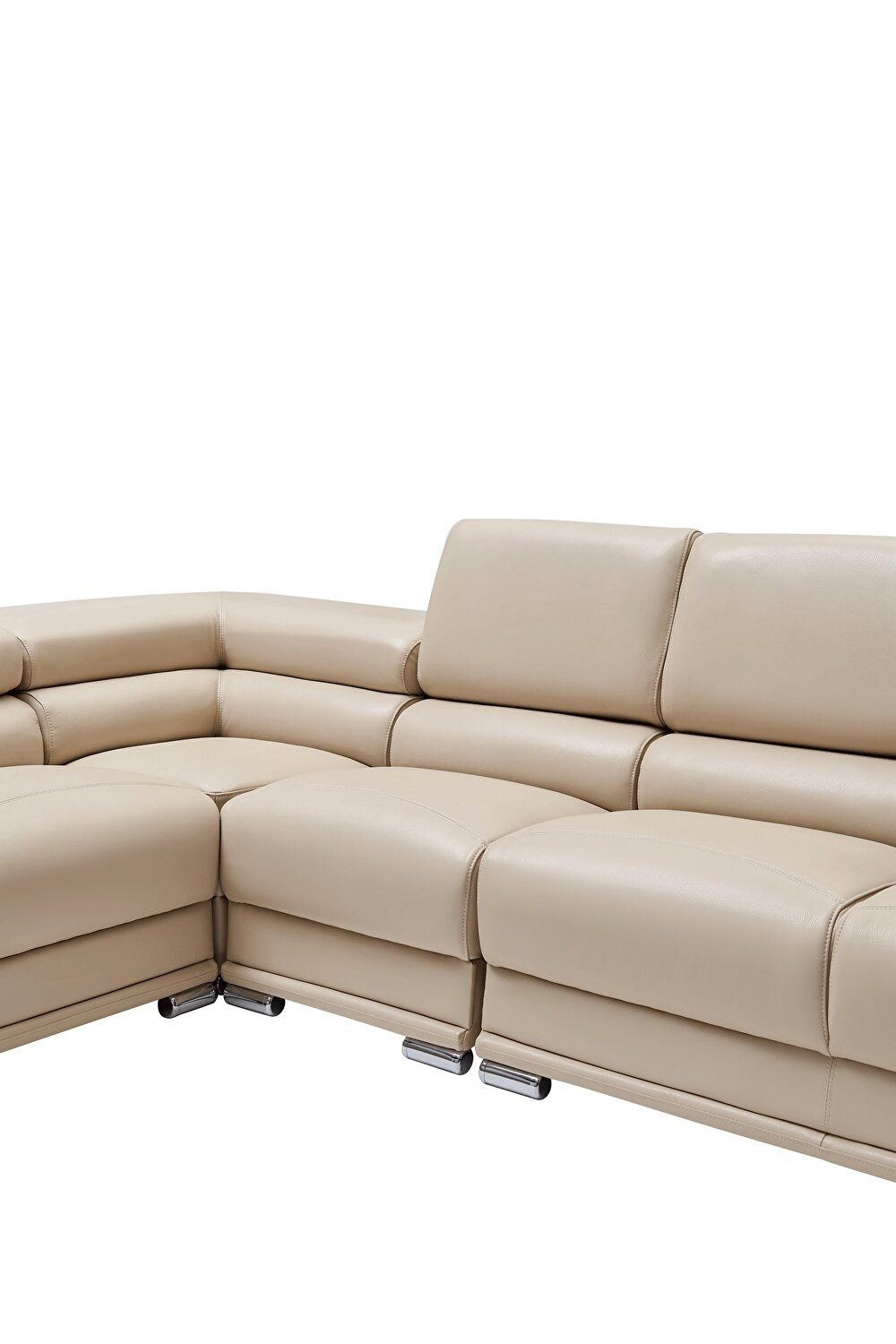 Sectional Sofa: Cream Modular Design with Lumbar Support Rolls