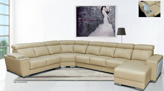 Sectional Sofa: Extra Large Curved Profile with Side Storage Pocket