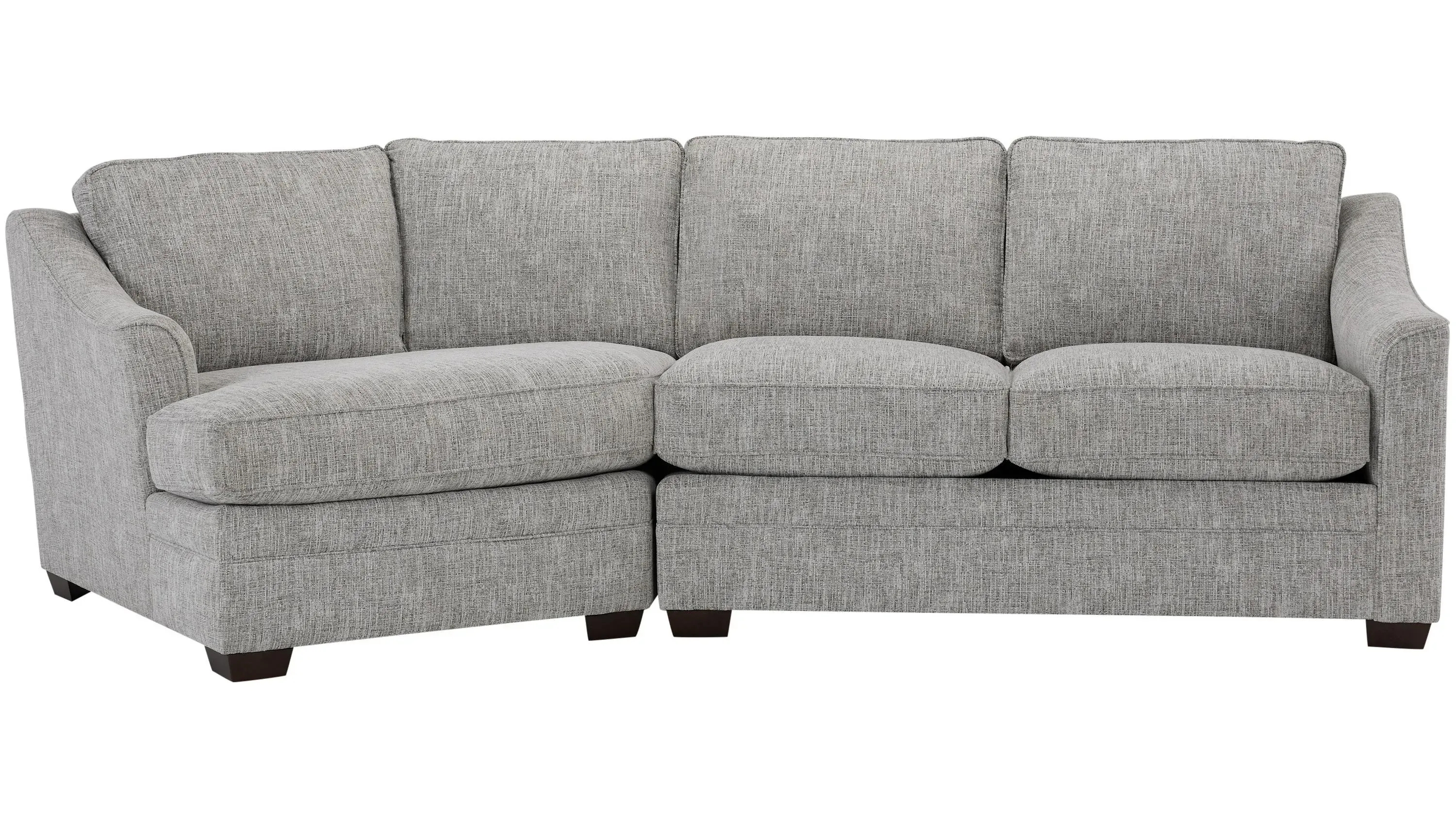 Sectional Sofa Heathered Upholstery Cuddler End Lounge
