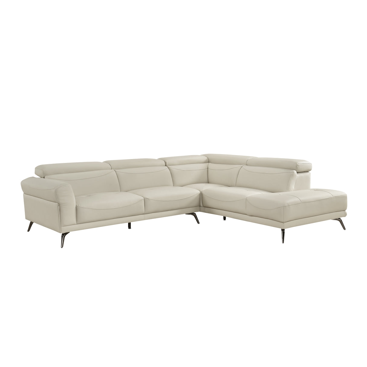 Sectional Sofa: Minimalist Right Chaise with Flared Armrest Design