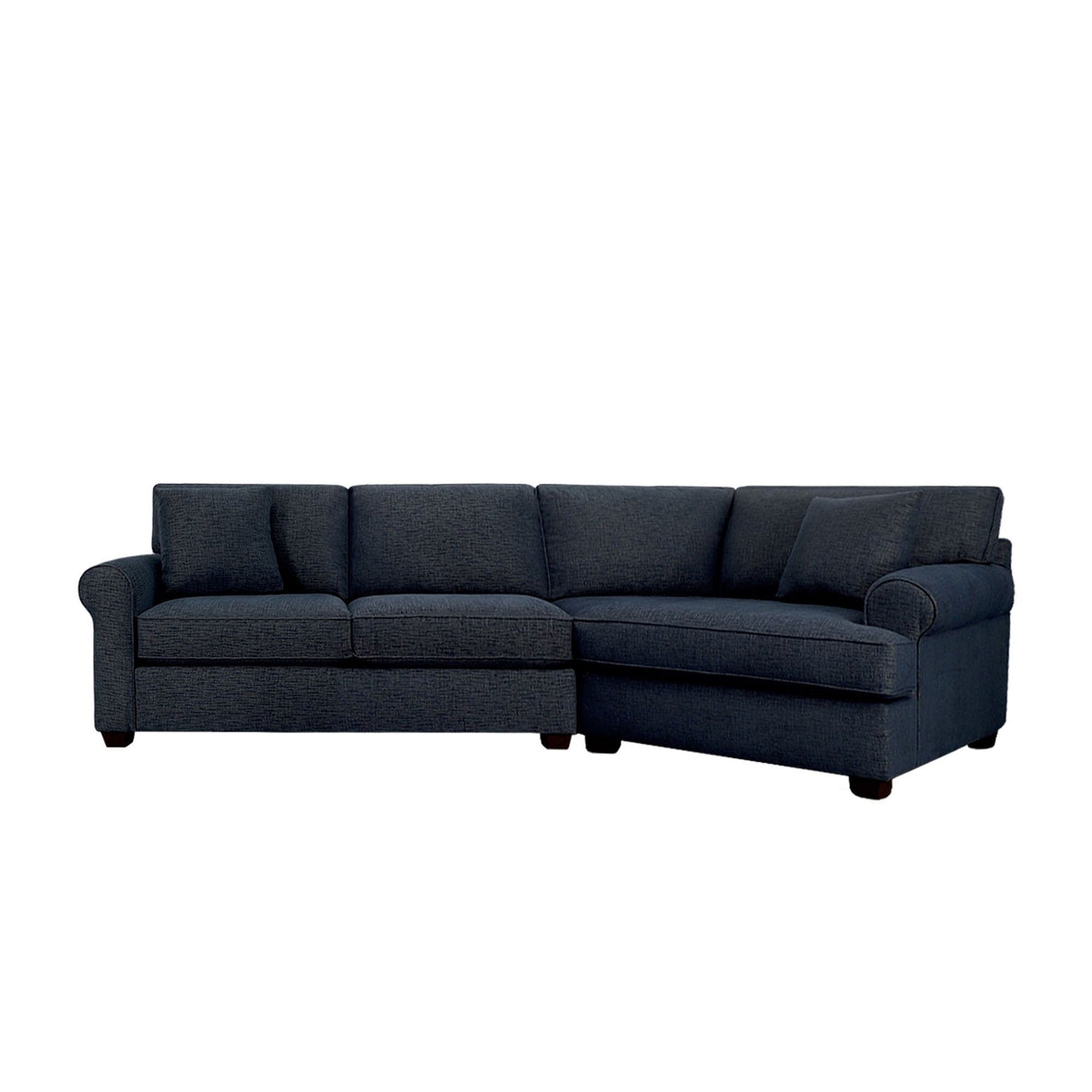 Sectional Sofa Navy Blue Rolled Arm Cuddler Lounge