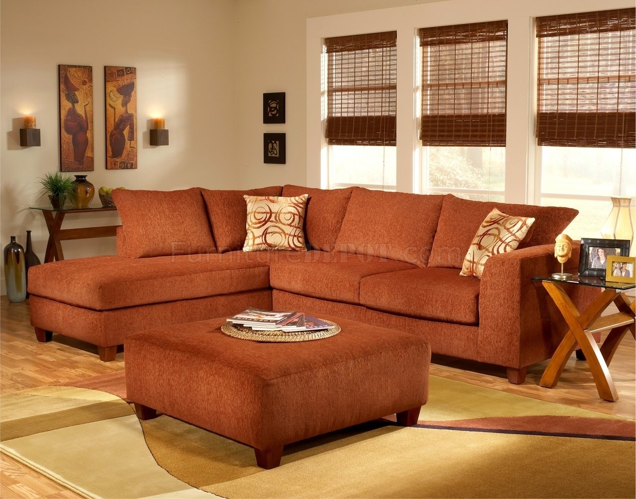 Sectional Sofa: Oversized Ottoman and Bamboo Roman Blinds