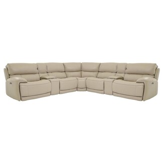 Sectional Sofa: Power Motion Wedge Corner Seating with Cup Holders