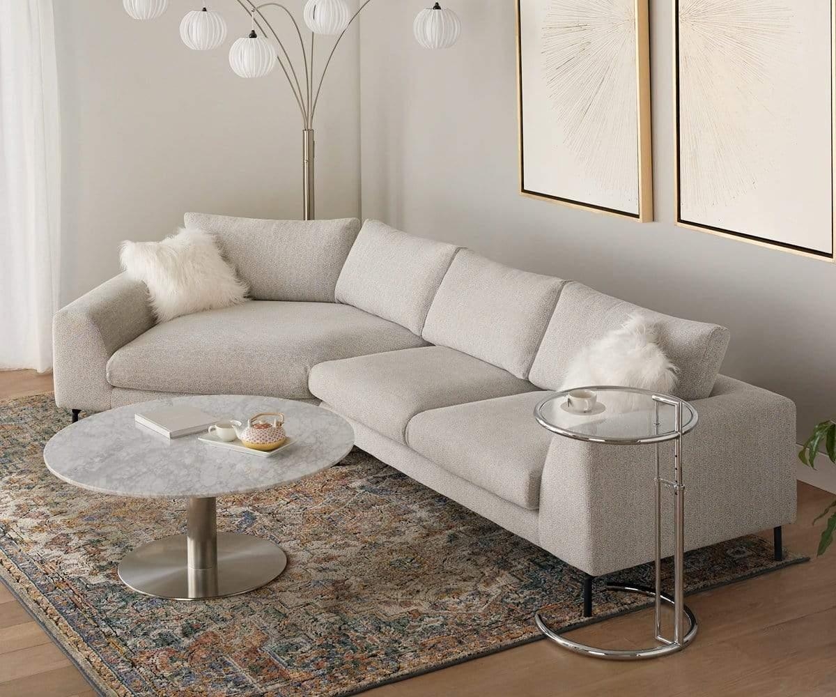 Sectional Sofa Textured Weave Low Profile Lounge