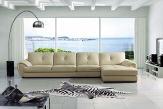 Sectional Sofa: Tufted Back Low Profile Seating for Coastal Luxury