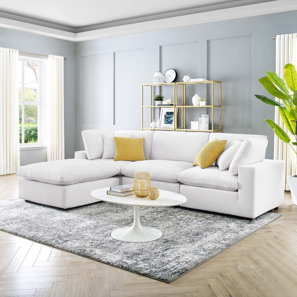 Sectional Sofa: White Modular Cloud Sofa with Cushions