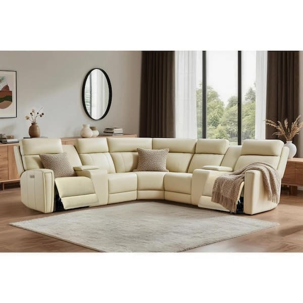 Sectional Sofa: Zero Gravity Power Recline with Integrated Consoles