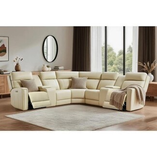 Sectional Sofa: Zero Gravity Power Recline with Integrated Consoles