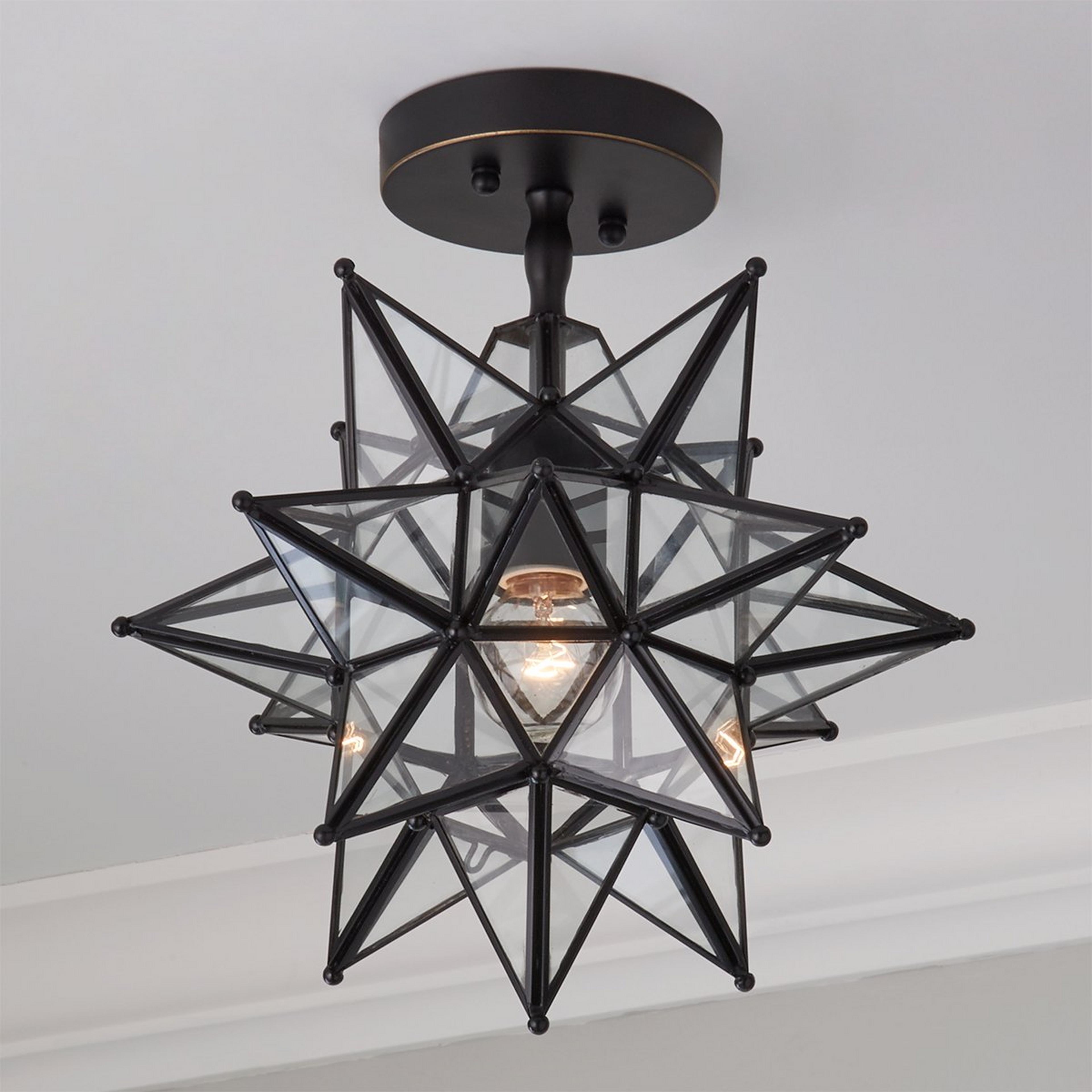 Semi Flush Light Moravian Star Ball Finial Tips