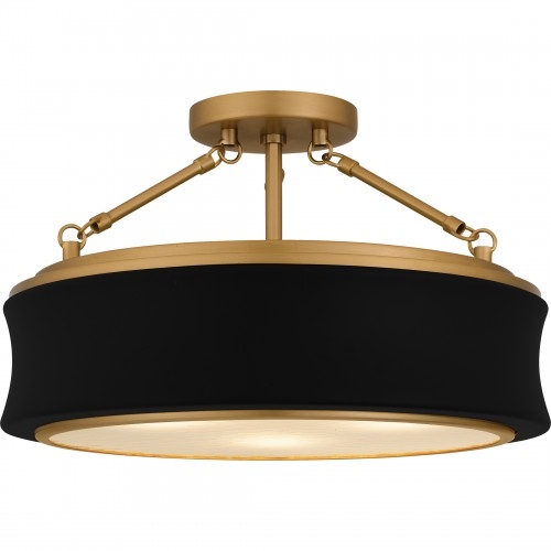 Semi-Flush Mount Hourglass Shade Brushed Tripod