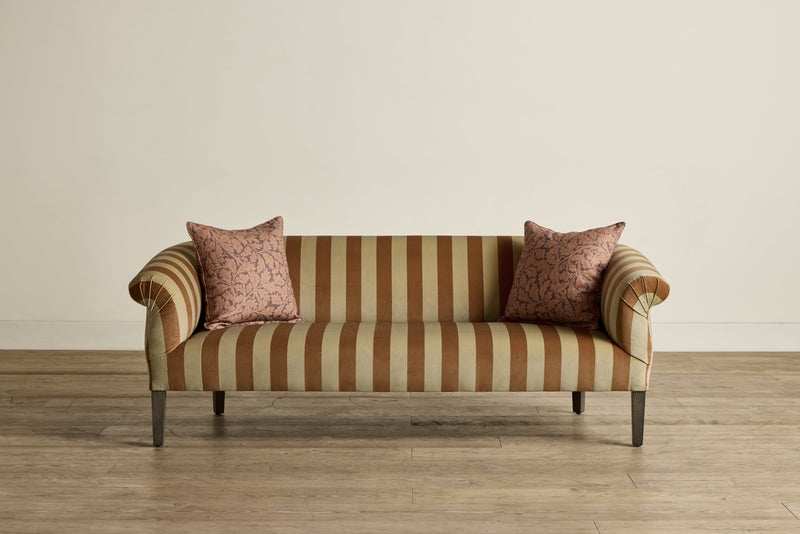 Settee with Vertical Stripes and Ochre Yellow Bench