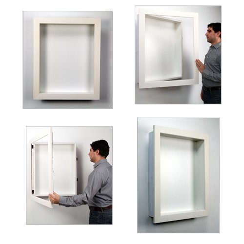 Shadow Box Frame Wide Profile Border Matte White Shallow Case