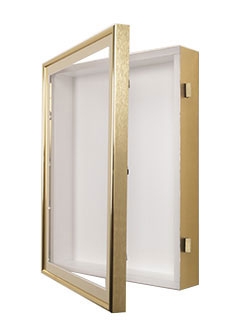 Shadow Box Gold Metallic Finish Hinged Gallery Frame