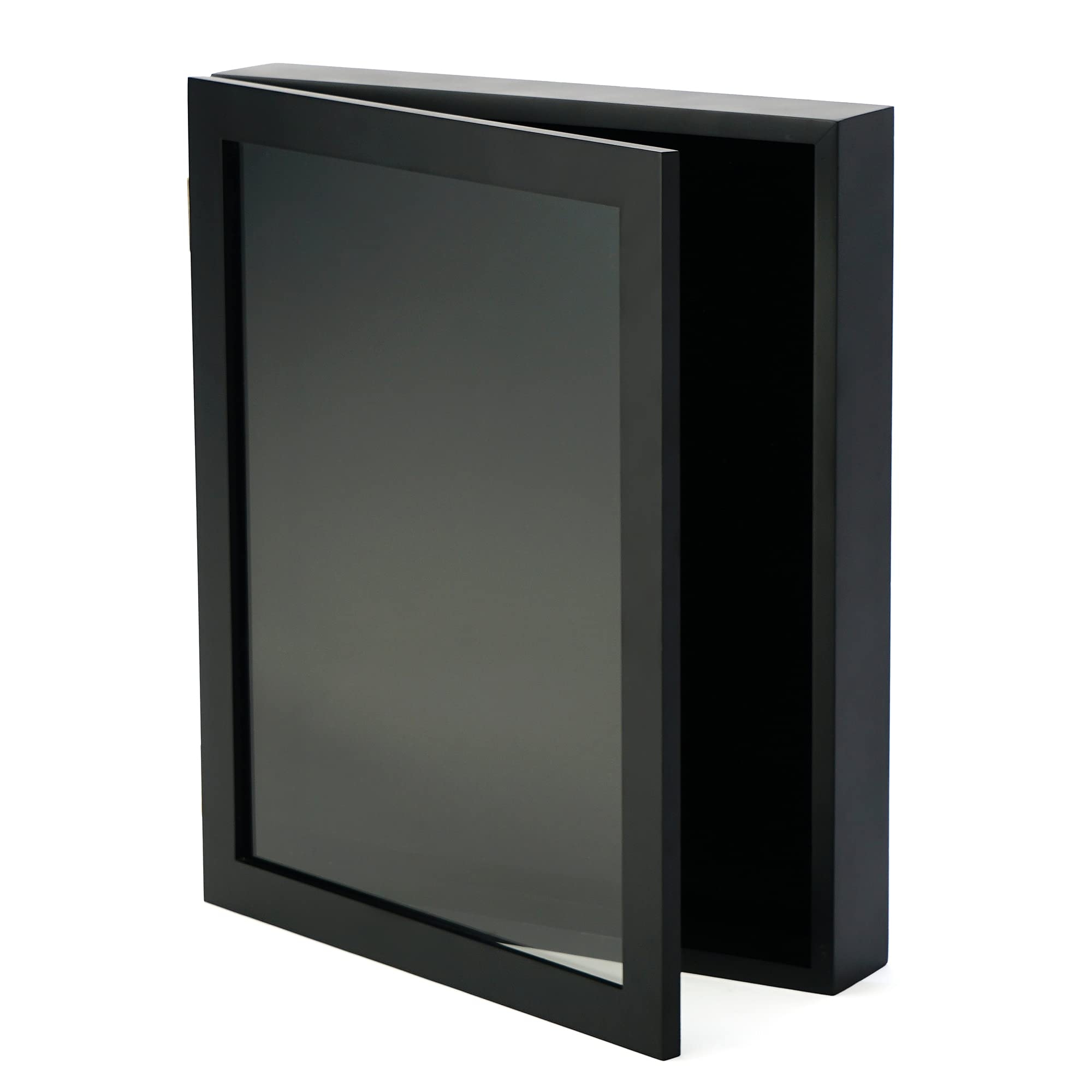 Shadow Box Hinged Opening Black Memory Box Display Frame