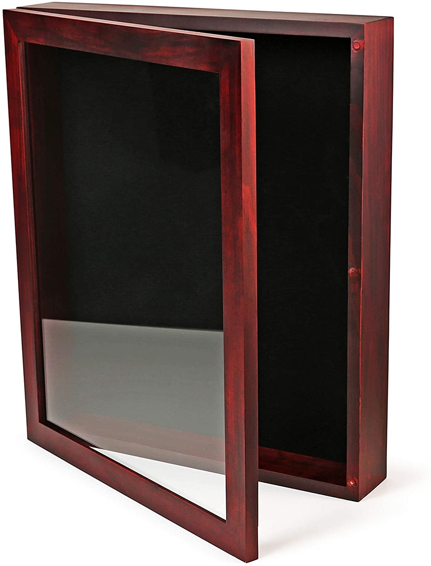 Shadow Box Mahogany Stain Magnetic Door Wall Mount Frame