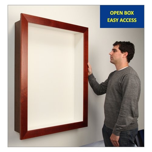 Shadow Box Open Face Reddish Wood Framed Wall Display