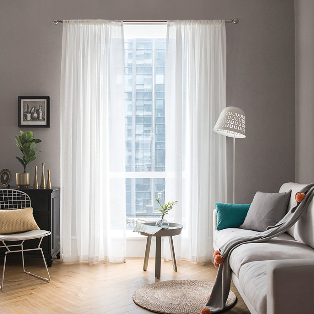 Sheer Curtains: White Voile Light Filtering Drapes