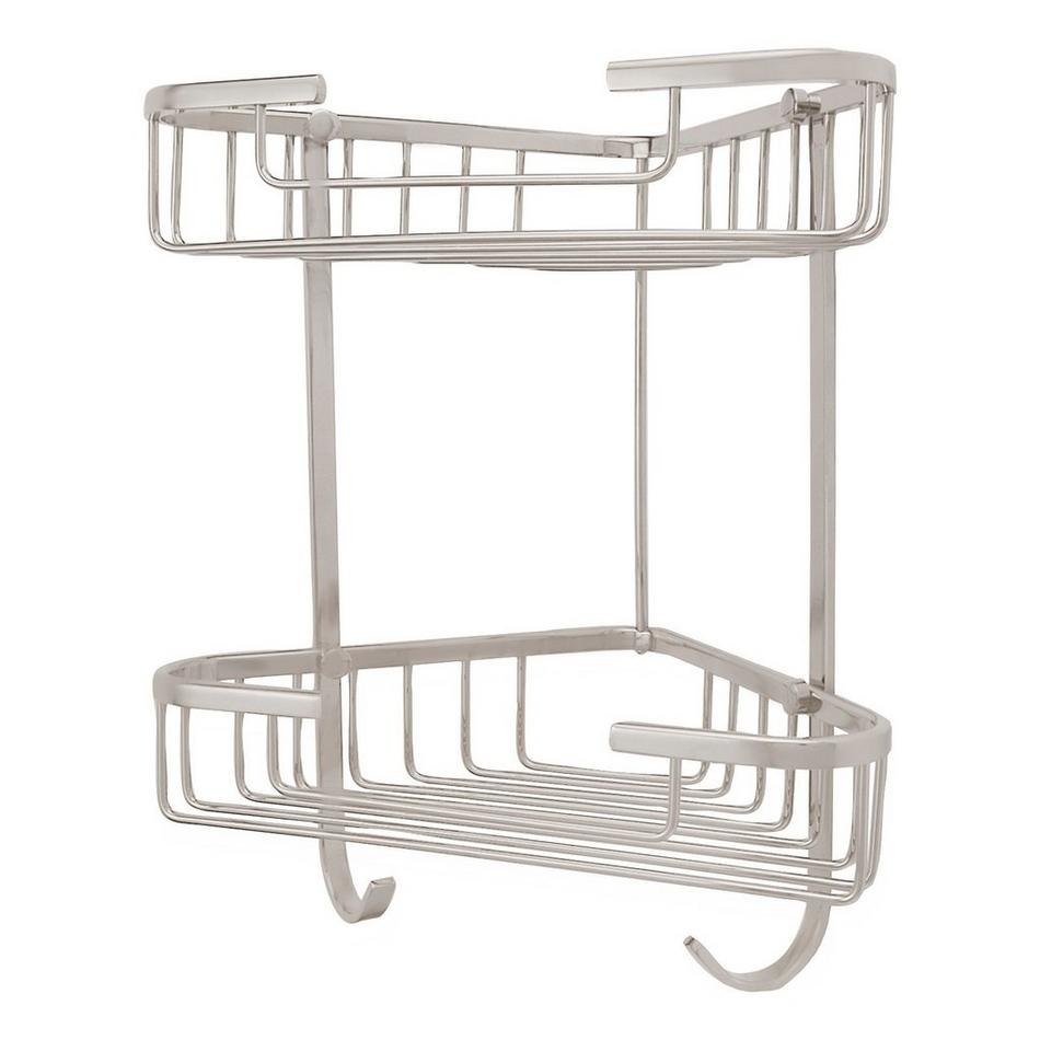 Shower Basket Corner Mount Two Tiered Corner Basket