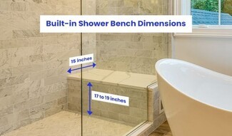 Shower Bench Marble Look Built In Seating Dimensions Guide