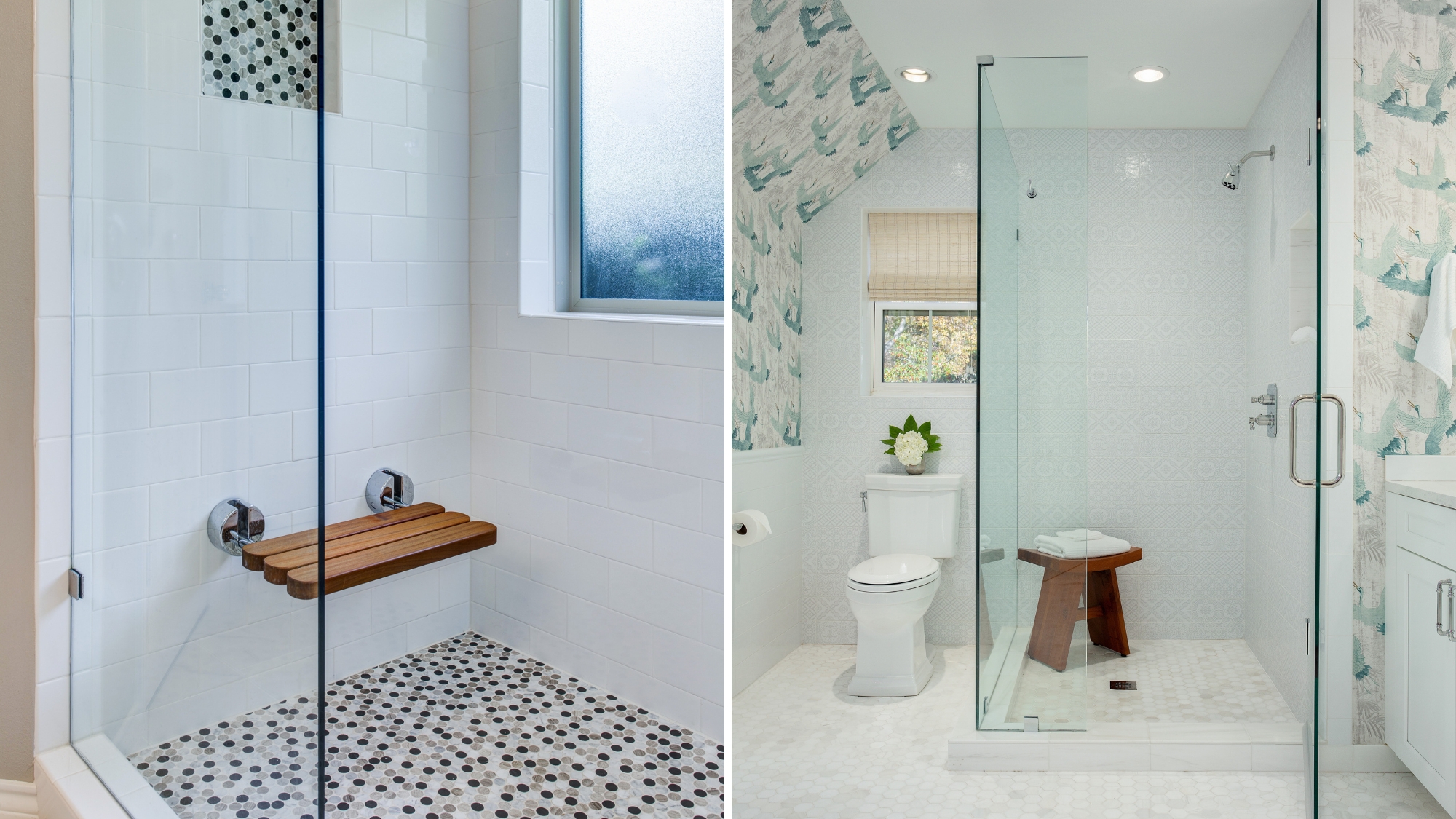 Shower Bench Slatted Wood Wall Mounted Spa Inspired Design