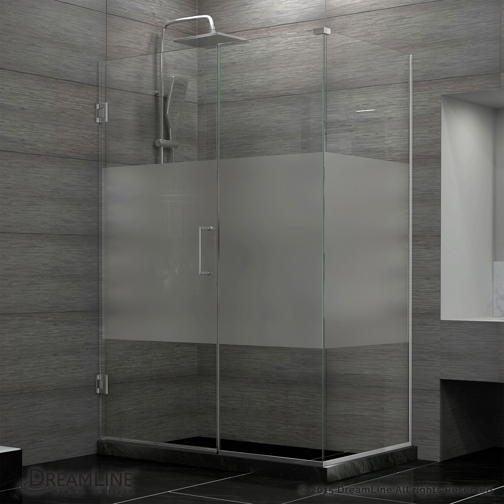 Shower Enclosure horizontal frosted band and privacy glass