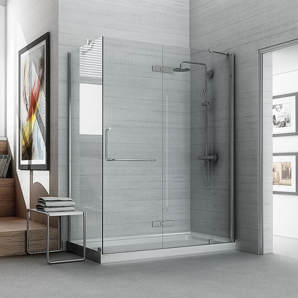 Shower Enclosure L-shaped handle and luxury rainfall shower
