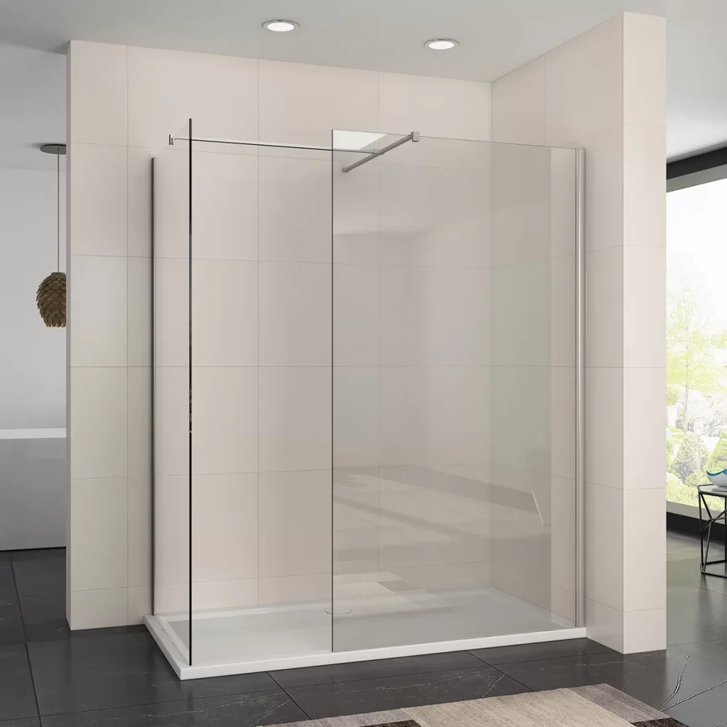 Shower Enclosure open entry and corner shower design
