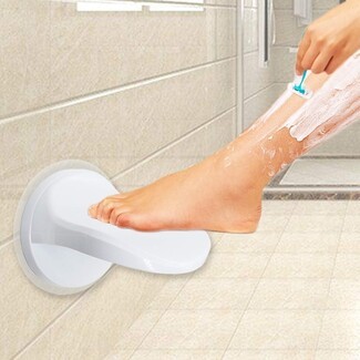 Shower Foot Rest: Adhesive Base Shaving Pedestal in White