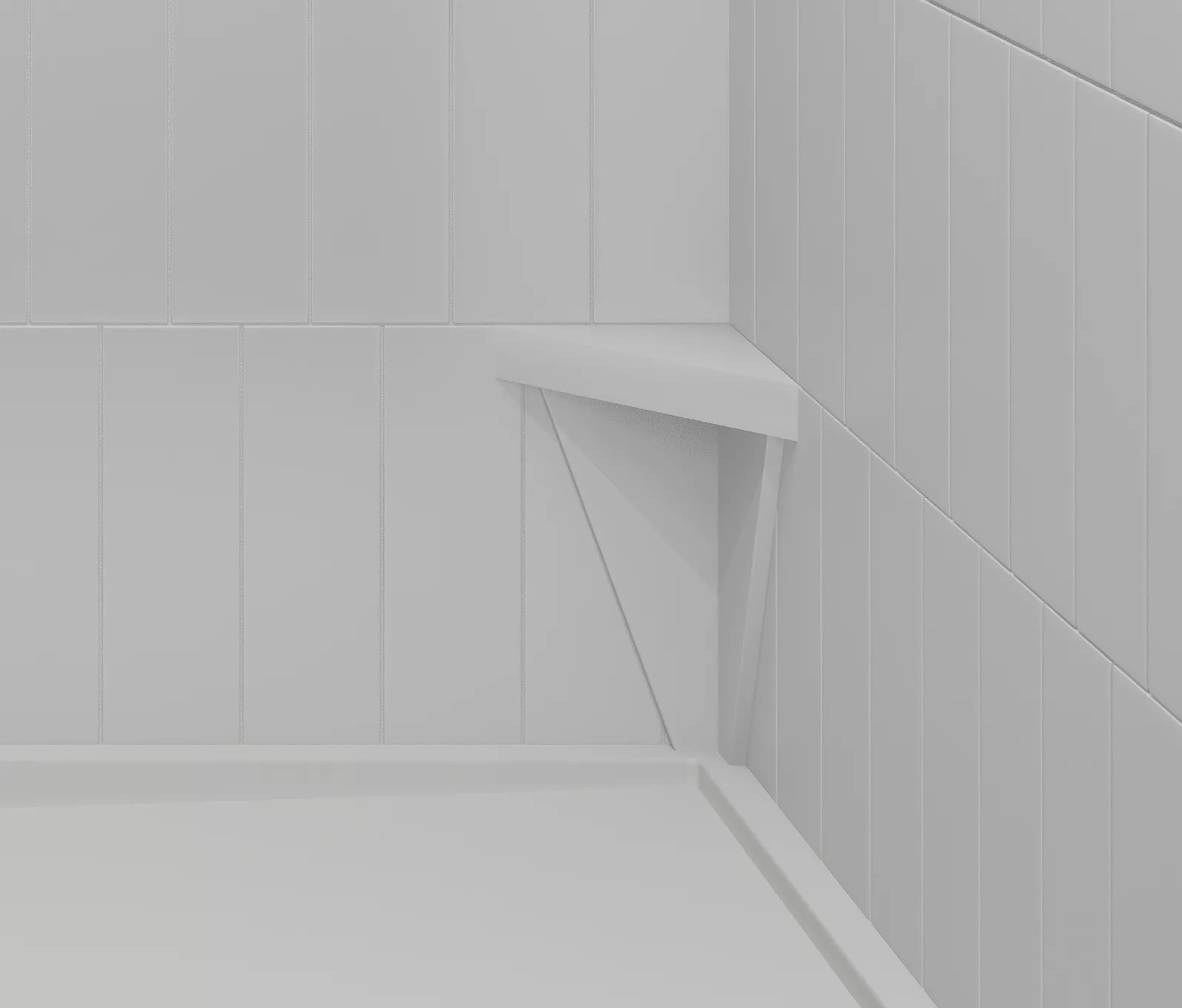 Shower Footrest: Triangular Gray Stone Shaving Ledge