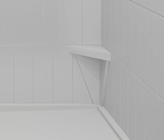Shower Footrest: Triangular Gray Stone Shaving Ledge