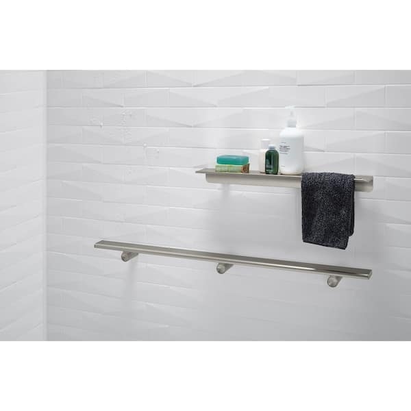 Shower Shelf Anodized Nickel Integrated Towel Hanging