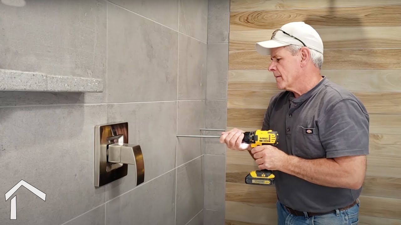 Shower Shelf Floating Mount Wood Look Accent Wall