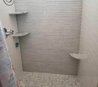Shower Shelf: Floating Stone Low Level Foot Rest Step