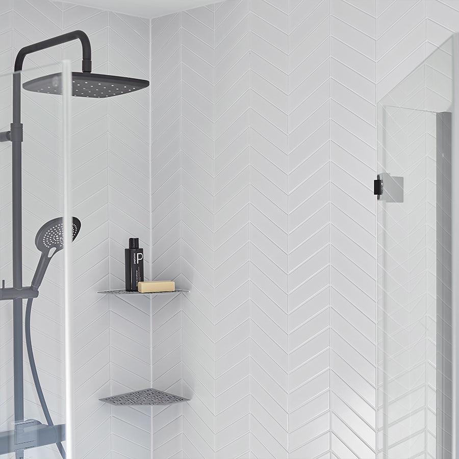 Shower Shelf Perforated Pattern Sand Tile Niche