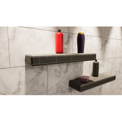 Shower Shelf Tiered Arrangement Charcoal Gray