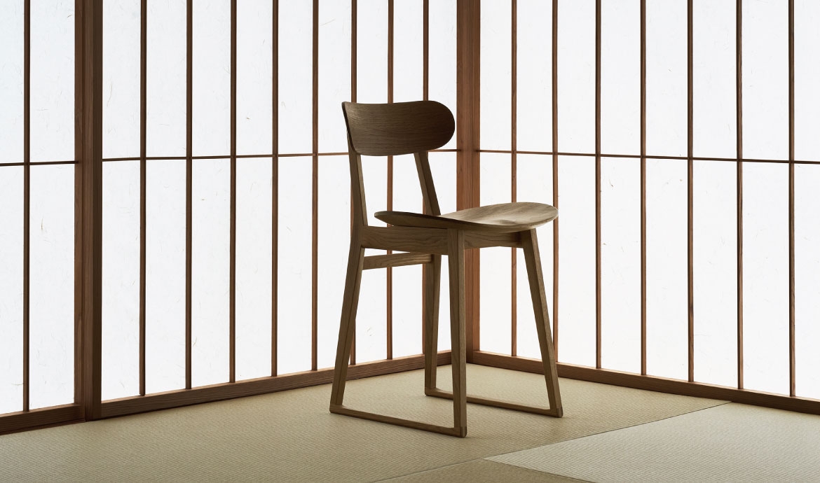 Side Chair Sled Base Sculpted Seat Minimalist Furniture