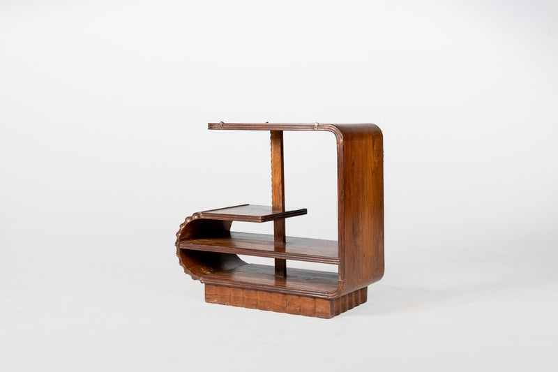 Side Table Asymmetrical Design With Scalloped Edge