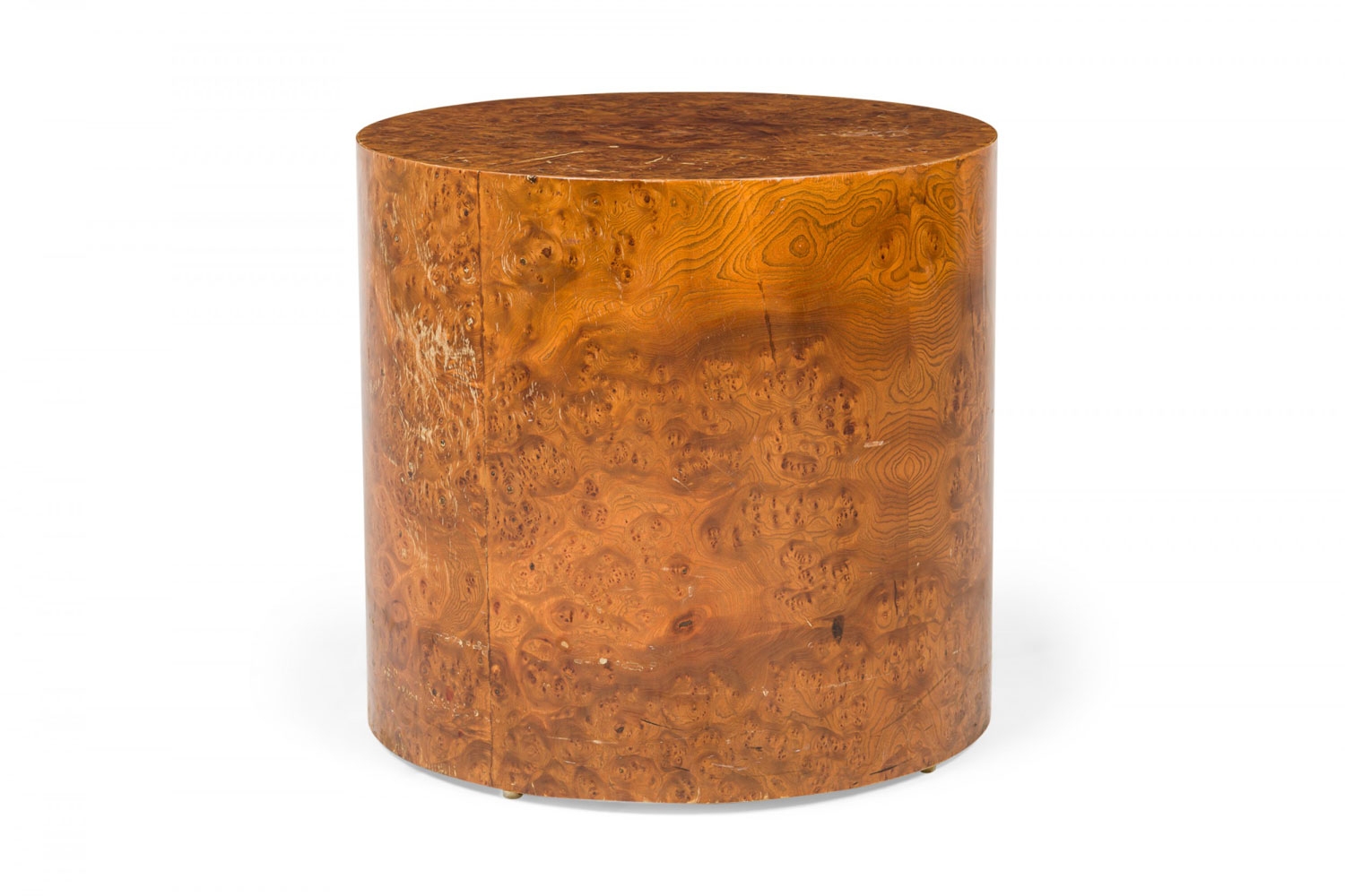 Side Table Olive Ash Burl Burl Wood Drum Table