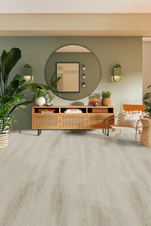 Sideboard: Cane Front Media Console with Light Wood