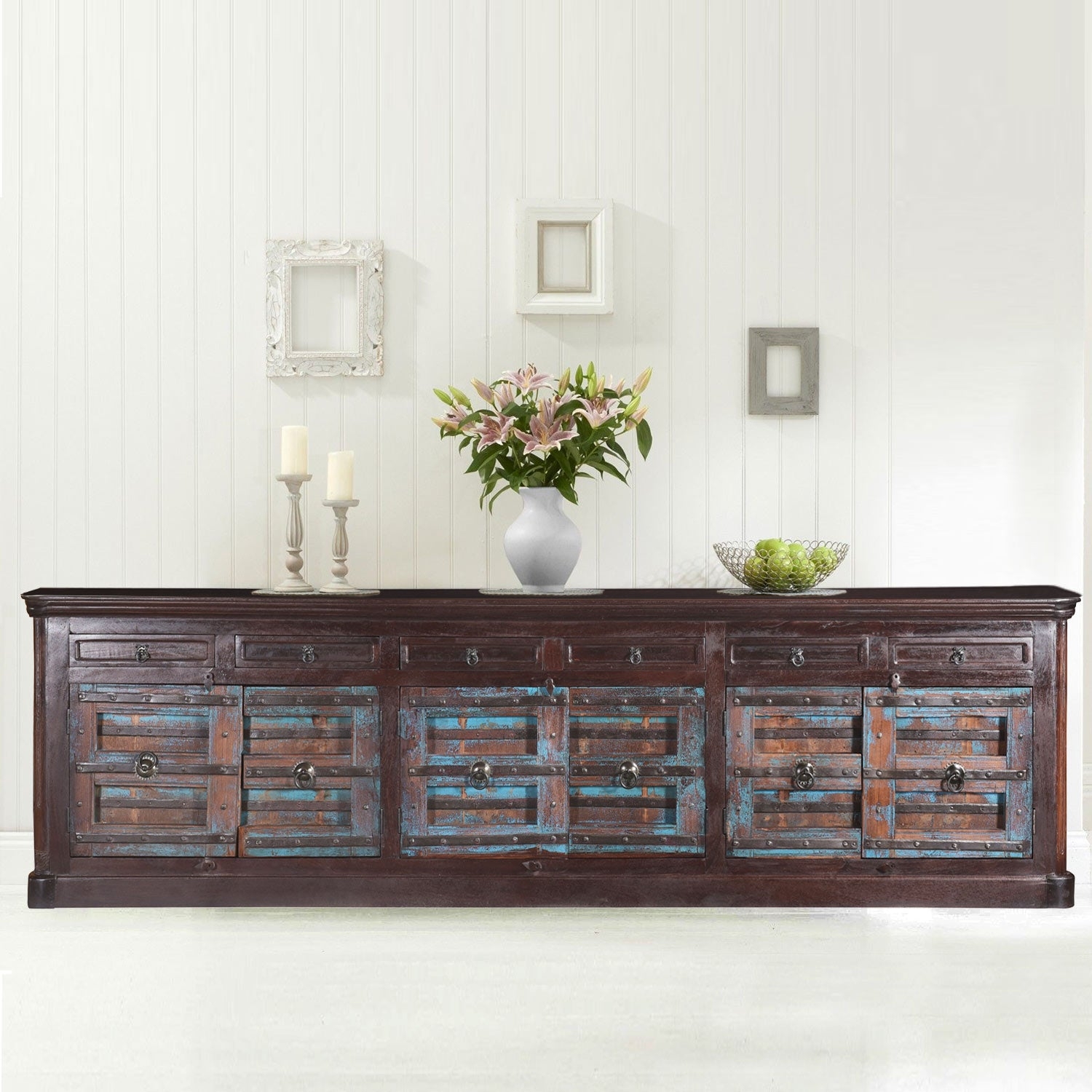 Sideboard with Antique Reclaimed Blue Doors and Drawers