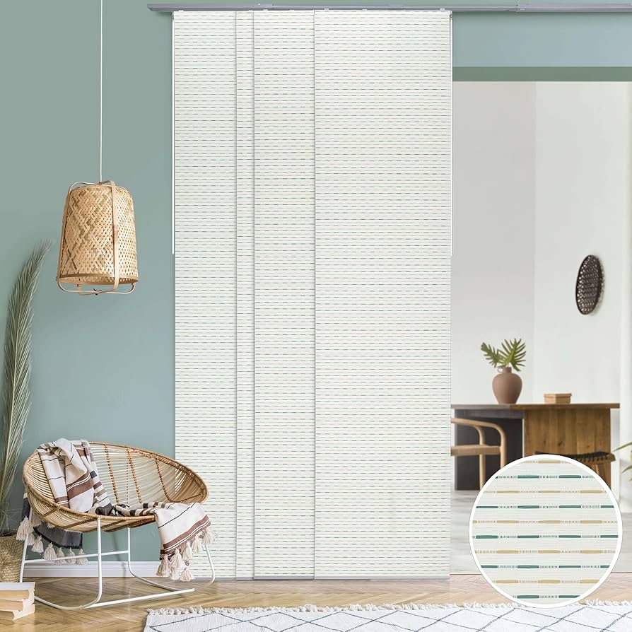 Sliding Panel Track Horizontal Dash Pattern Fabric Partition