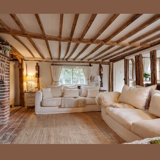 Slipcover Sofa featuring Loose Fit Cover and Jute Texture