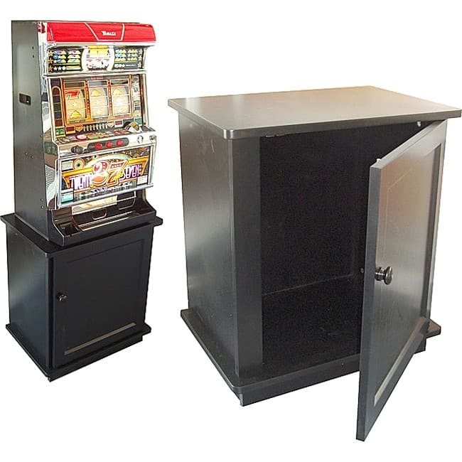 Slot Machine Stand Storage Cabinet Matte Black Gaming Furniture