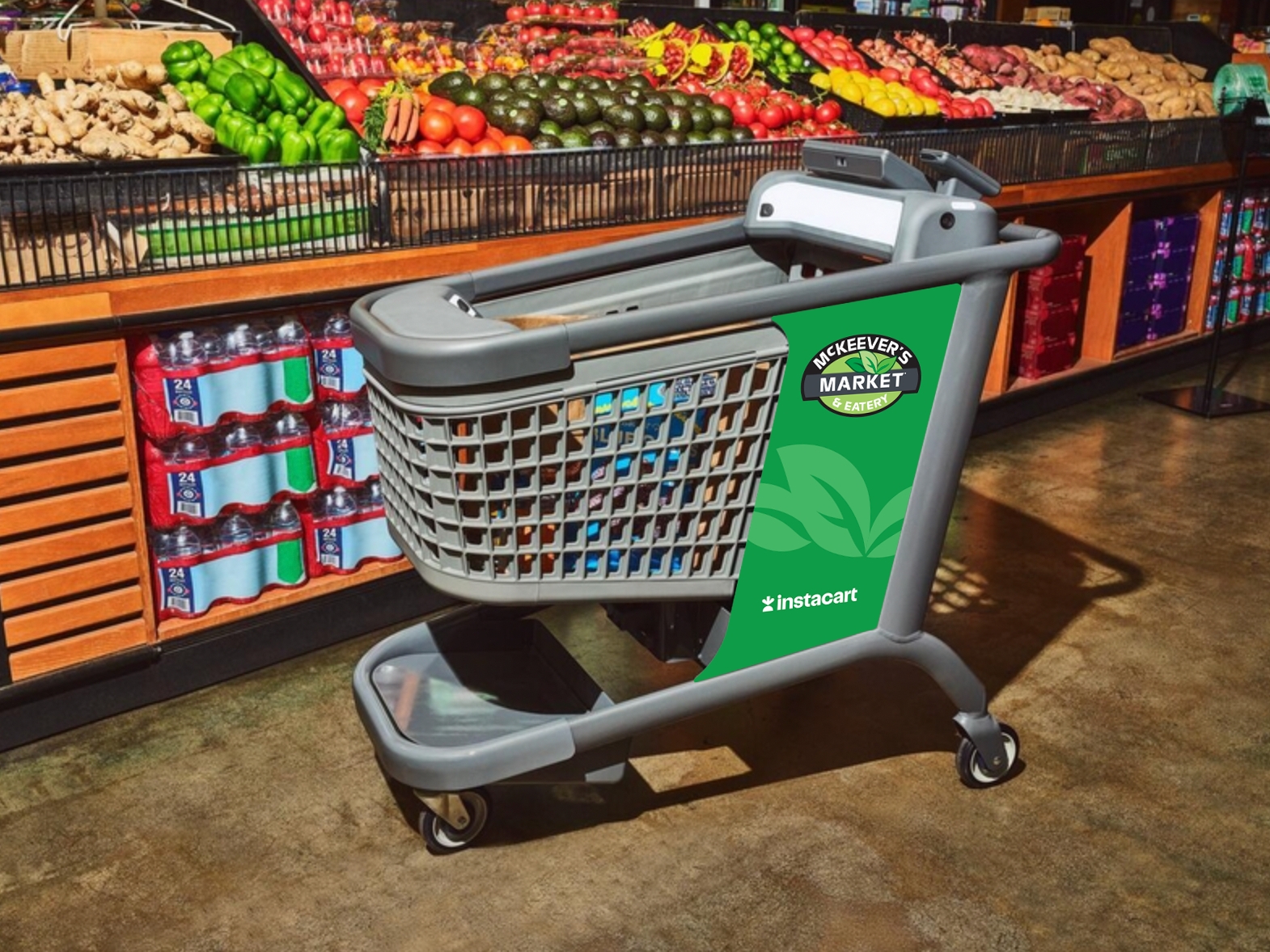 Smart Shopping Cart with Digital Display and Retail Tech