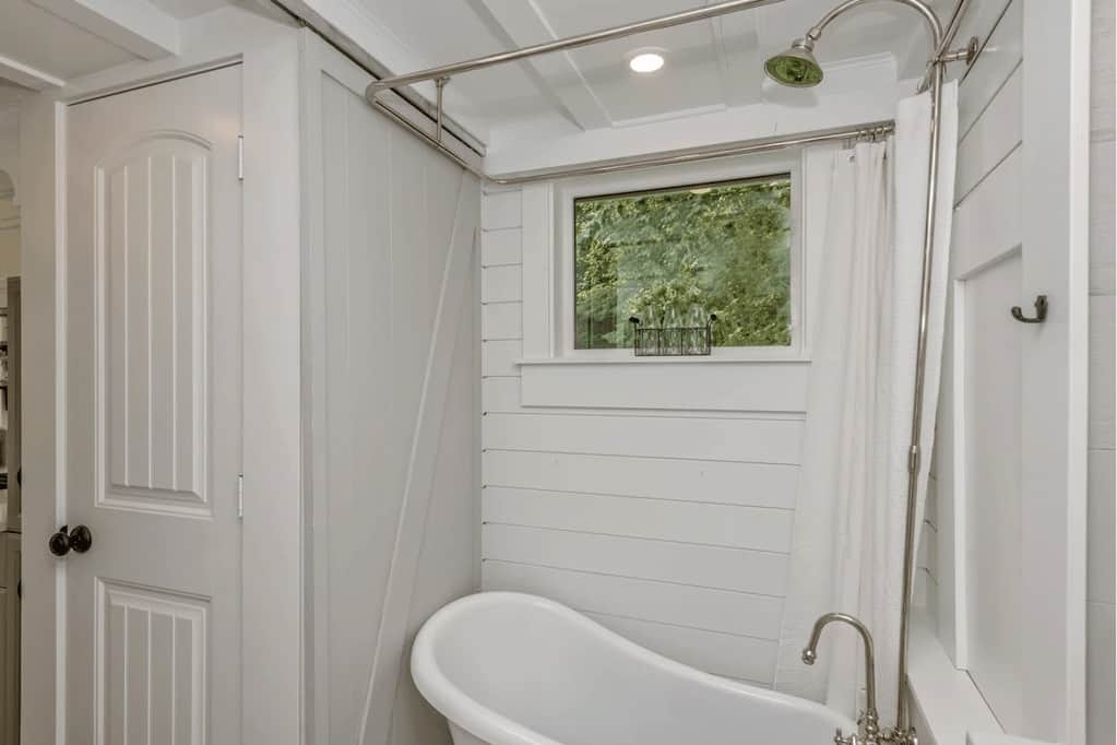 Soaking Tub: Overhead Shower Ring Compact Tub Shower Ring