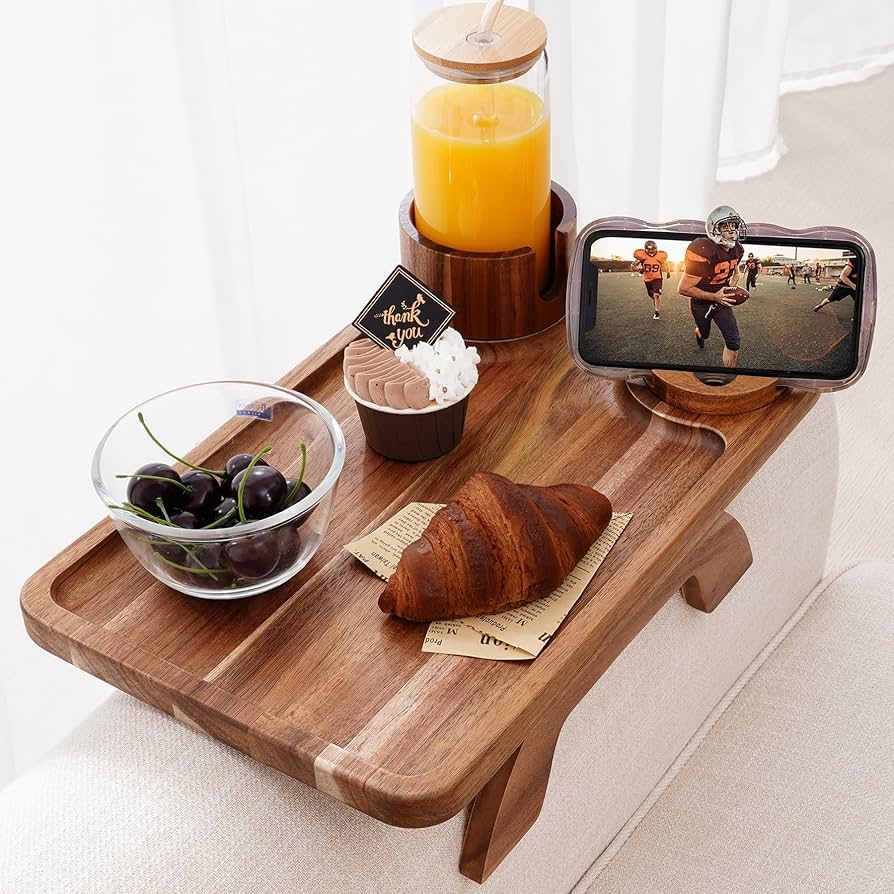Sofa Arm Tray Acacia Wood with Acacia Wood Couch Tray